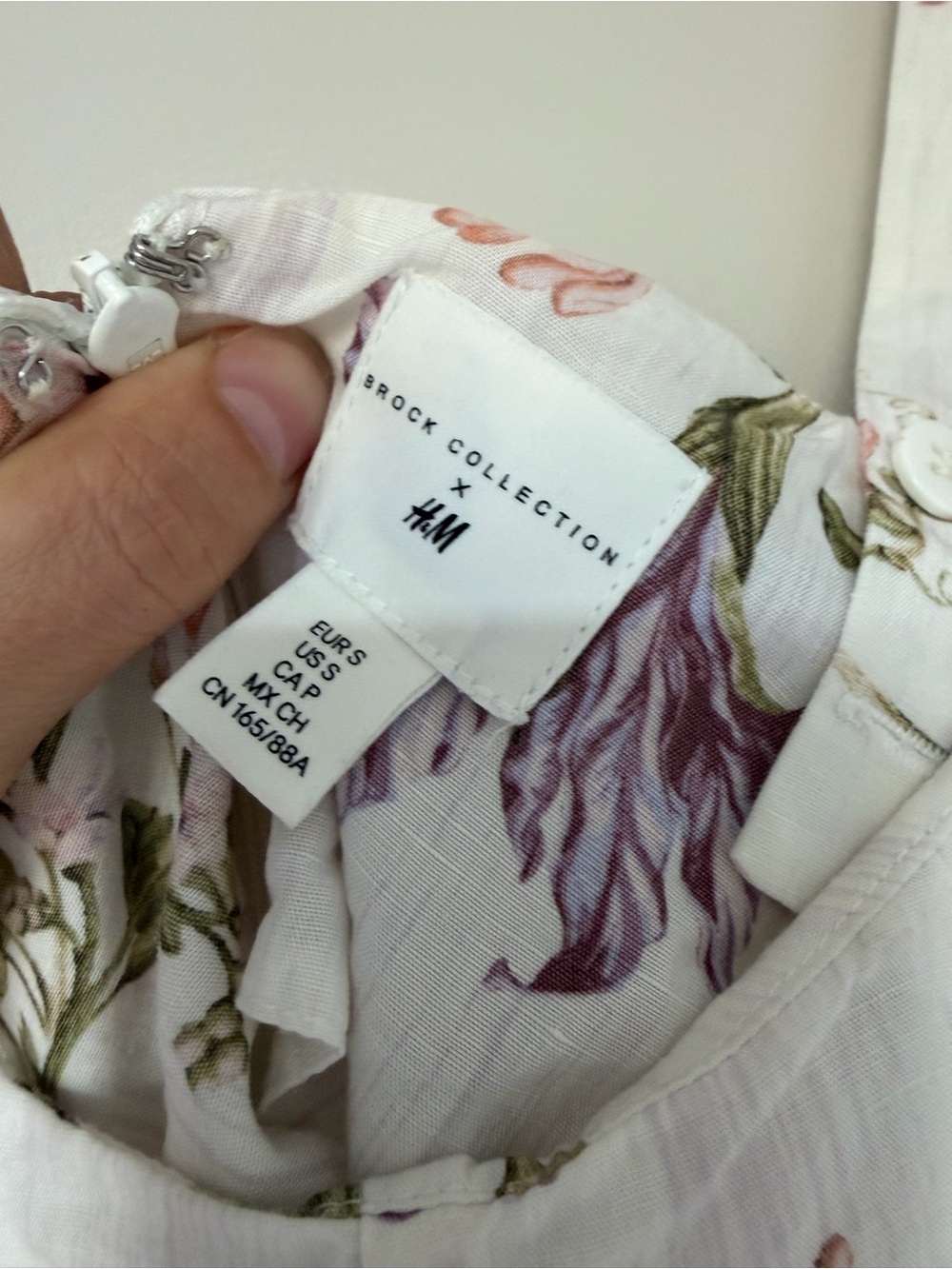 Brock Collection x H&M White Floral Midi-Maxi Dress with Pink Floral Print - Picture 2 of 6